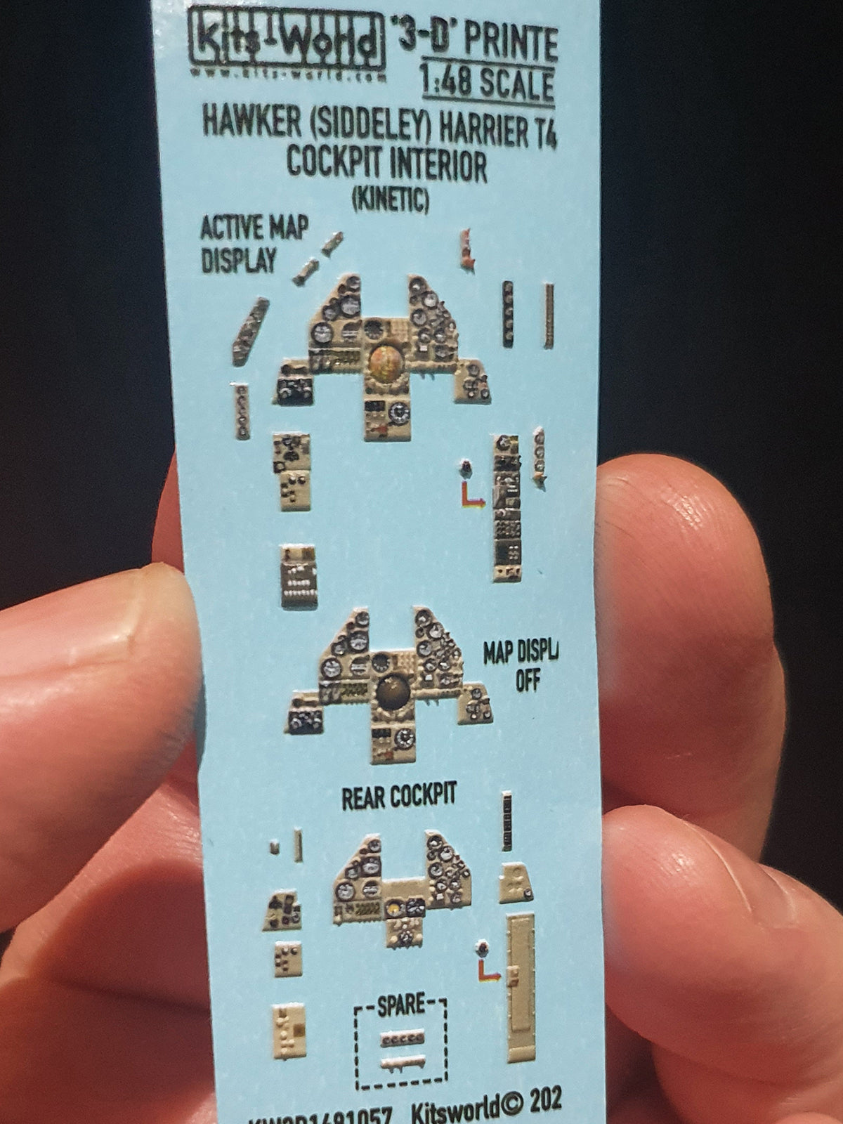 Kits World BAe Harrier T.4 Cockpit Interior Panels 1:48 Kinetic K48040 Kit Decals