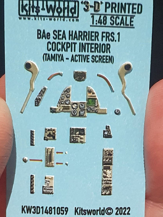 Kits World BAe Harrier FRS Cockpit Interior Screens On 1:48 Tamiya 61026 Decals