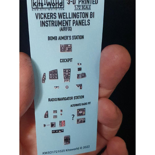 Kits World Vickers Wellington B Mk.I Instrument Panels Decals 1:72 3D1721025