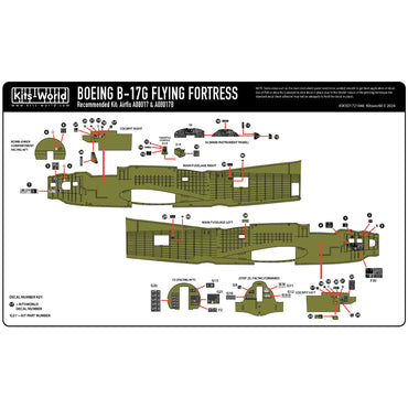 Kits World Boeing B-17G Flying Fortress 3D Instrument Panels for 1:72 Airfix Kit