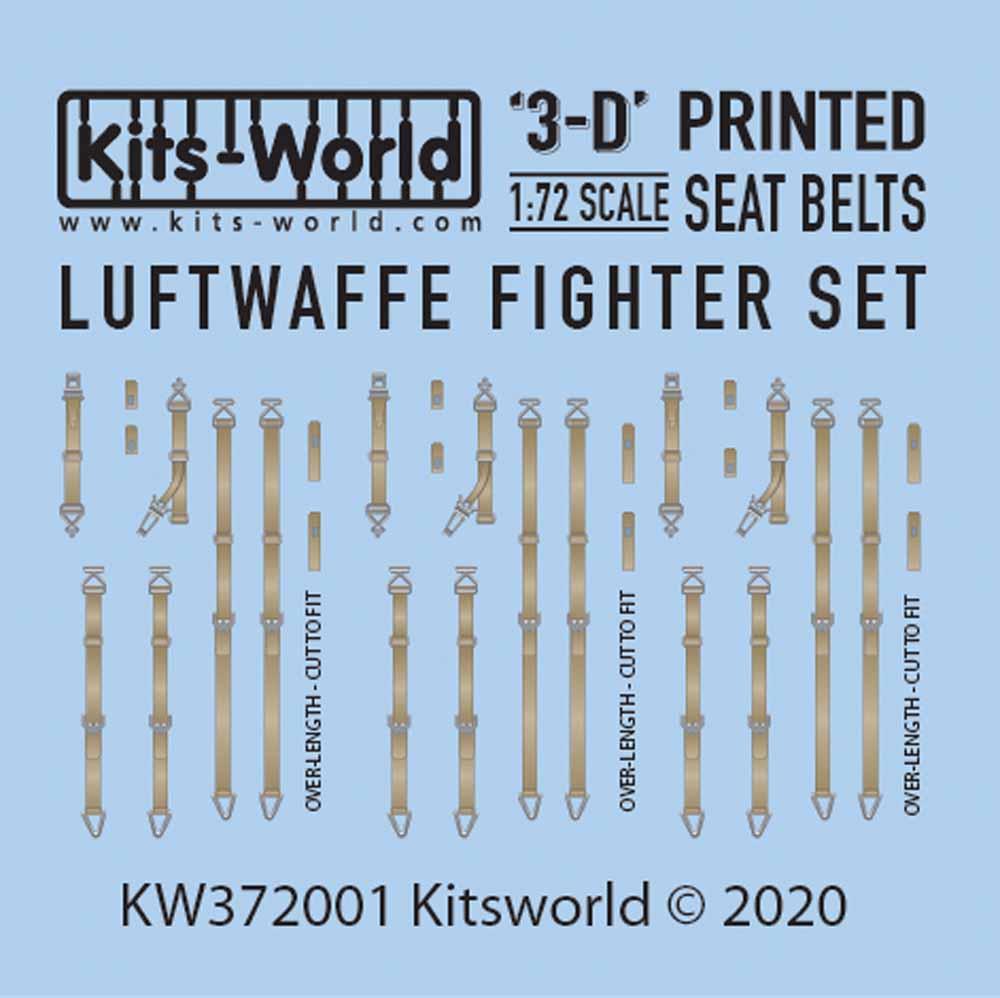 Kits World 3D172001 3D Decals 1:72 Focke-Wulf & Messerschmitt Seatbelts