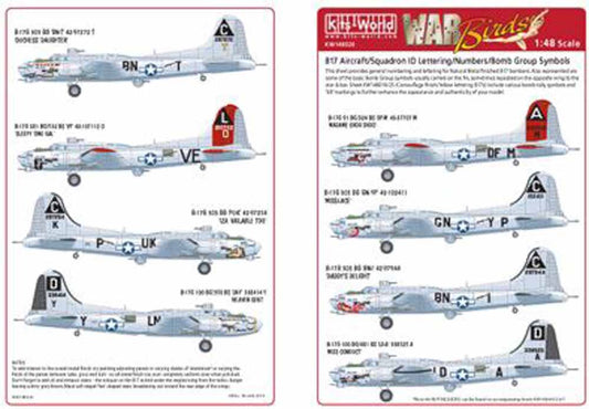 Kits World 148026 Aircraft Decals 1:48 Boeing B-17G Flying Fortress General Mark