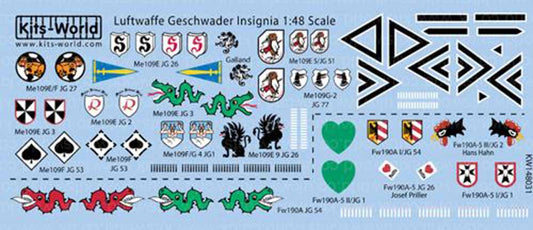 Kits World 148031 Aircraft Decals 1:48 Luftwaffe/German Geschwader Insignia - 17