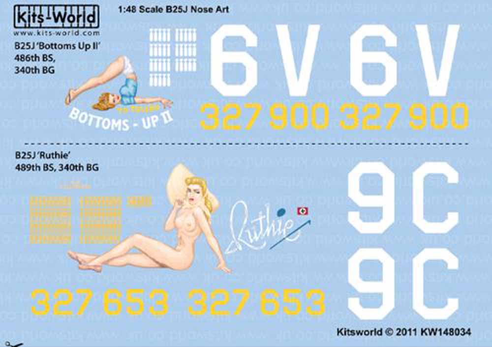 Kits World 148034 Aircraft Decals 1:48 North-American B-25J Mitchell - Corsica 3