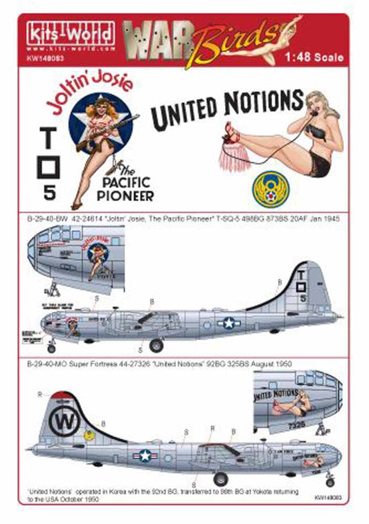 Kits World 148083 Aircraft Decals 1:48 Boeing B-29A-40-BW Superfortress 42-24614