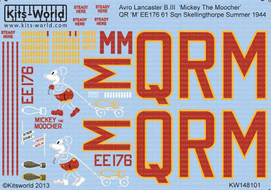 Kits World 148101 Aircraft Decals 1:48 Avro Lancaster B.I/III 'Mickey The Mooche