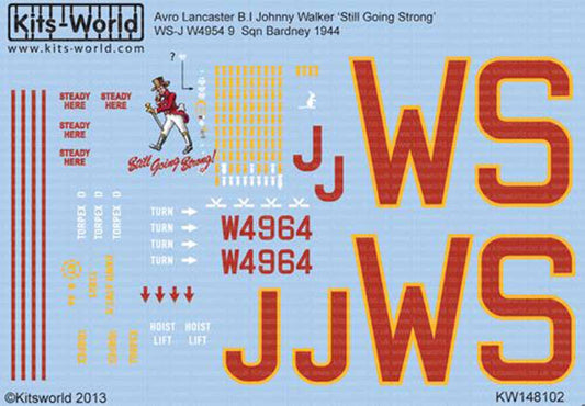 Kits World 148102 Aircraft Decals 1:48 Avro Lancaster B.I/III Johnny Walker 'Sti