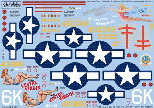 Kits World 148112 Aircraft Decals 1:48 Catch 22 Mitchells. North-American B-25J-