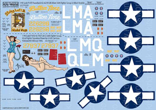 Kits World 148134 Aircraft Decals 1:48 Republic P-47D 'Razorback' 'Stalag Luft I