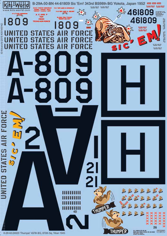 Kits World 148142 Aircraft Decals 1:48 Boeing B-29A Superfortress 42-24623