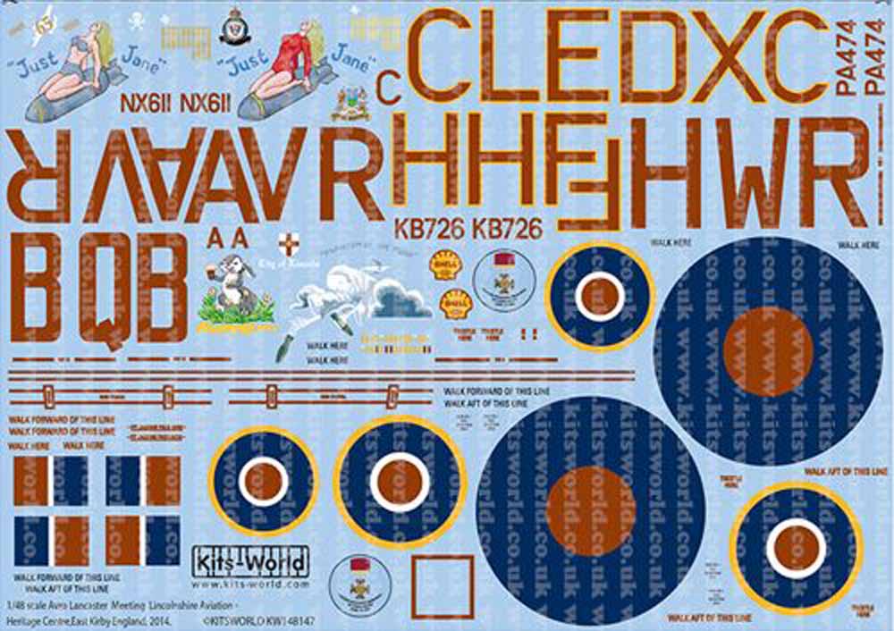 Kits World 148147 Aircraft Decals 1:48 Avro Lancaster's Lincolnshire Aviation