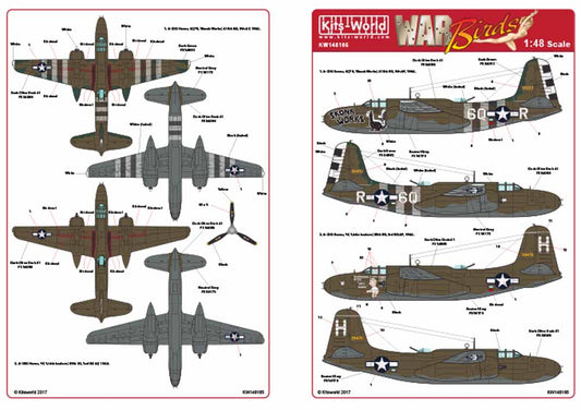 Kits World 148165 Aircraft Decals 1:48 Douglas A-20G Havoc, 6Q*R, 'Skonk Works',