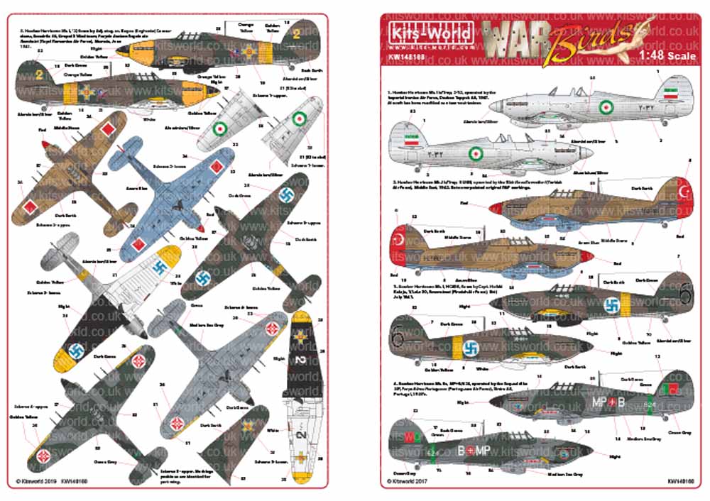 Kits World 148168 Aircraft Decals 1:48 Hawker Hurricane Mk.IIc/Trop, 2-32, opera