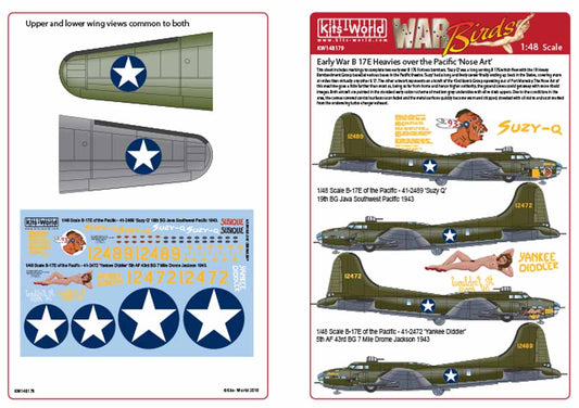 Kits World 148179 Aircraft Decals 1:48 Boeing B-17E Flying Fortress of the Pacif