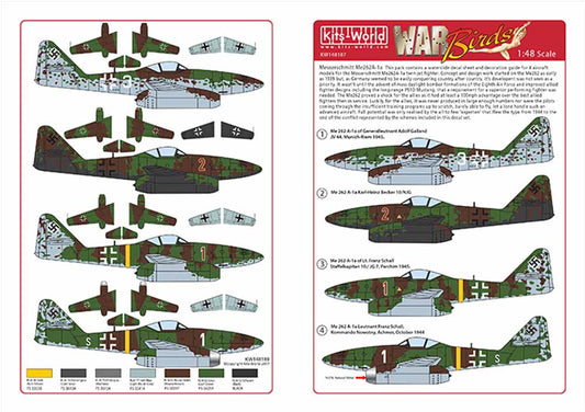 Kits World 148187 Aircraft Decals 1:48 Messerschmitt Me 262A-1a of Generalleutna