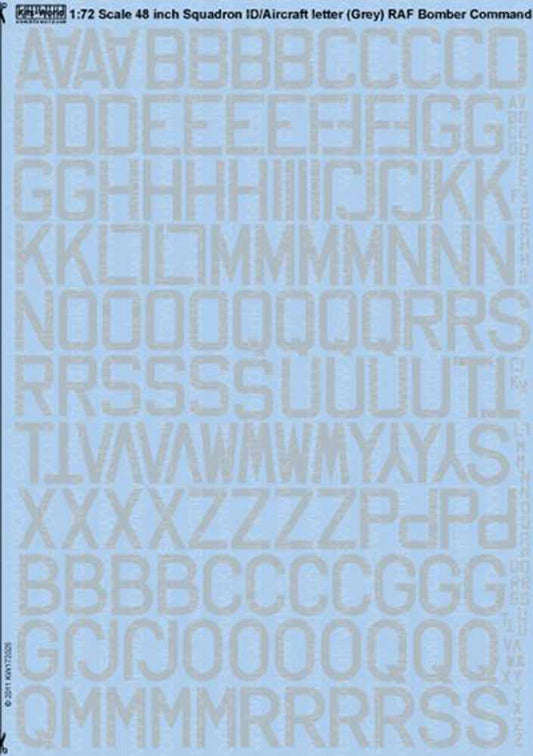 Kits World 172025 Aircraft Decals 1:72 RAF Bomber Command Squadron Code Letters