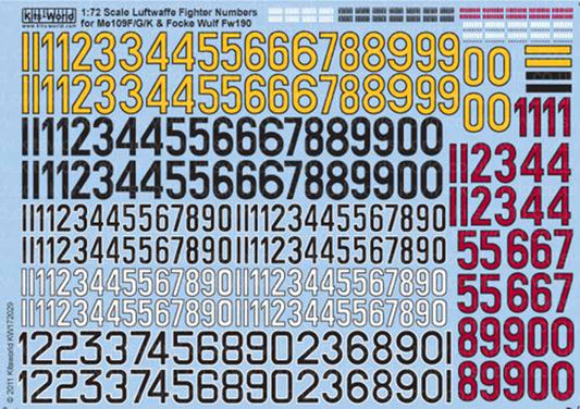 Kits World 172029 Aircraft Decals 1:72 Re-printed! Luftwaffe/German Fighter Iden