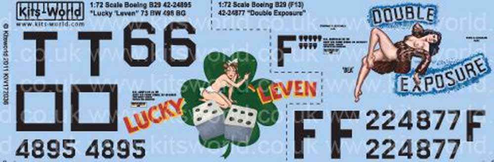 Kits World 172036 Aircraft Decals 1:72 Boeing B-29A Superfortress (2) 42-24895 '