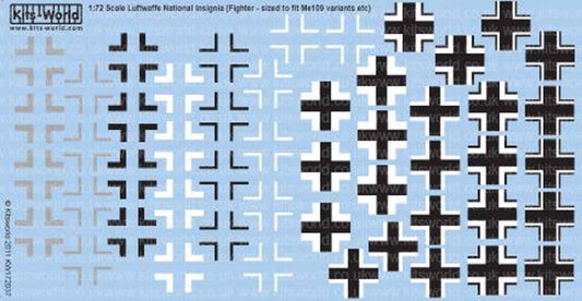 Kits World 172037 Aircraft Decals 1:72 Luftwaffe/German Balkenkreuz National Ins