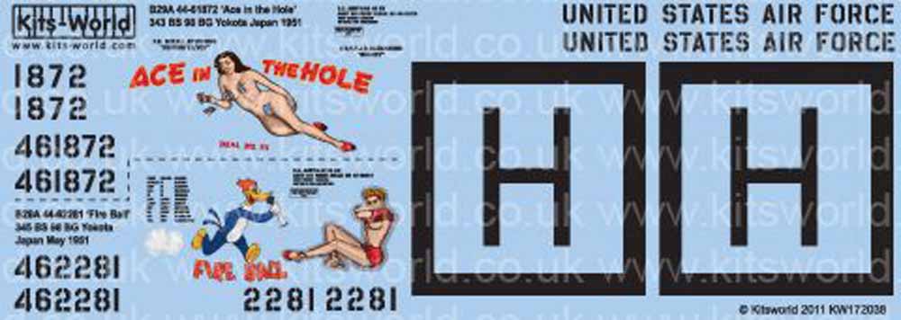 Kits World 172038 Aircraft Decals 1:72 Boeing B-29A Superfortress (2) 44-61872 3