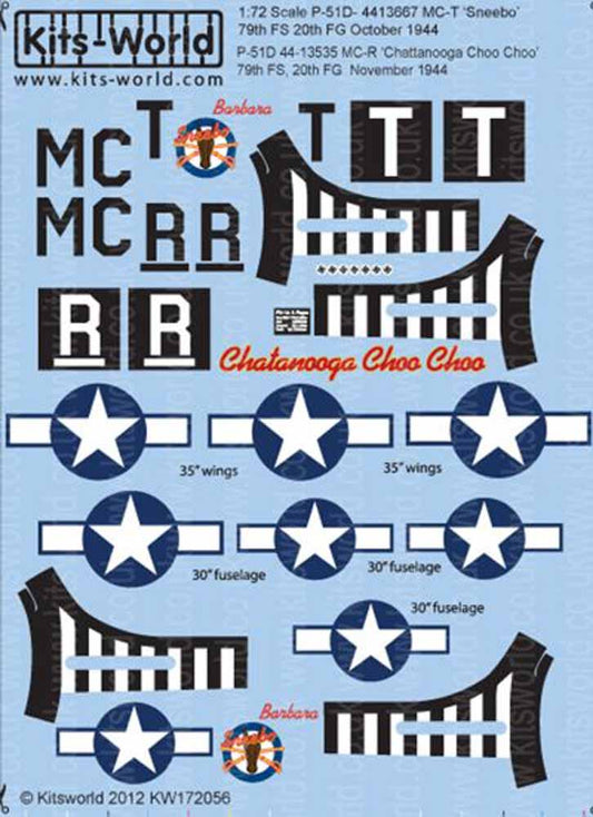 Kits World 172056 Aircraft Decals 1:72 North-American P-51D Mustang 44-13535 MC-