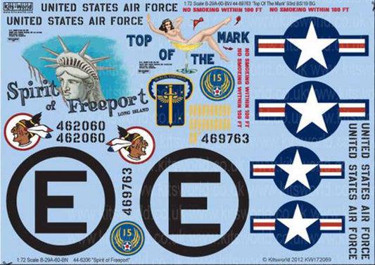 Kits World 172069 Aircraft Decals 1:72 Boeing B-29A-60-BW Superfortress (2) 44-6