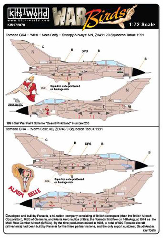 Kits World 172079 Aircraft Decals 1:72 Desert Storm Panavia Tornado GR.4