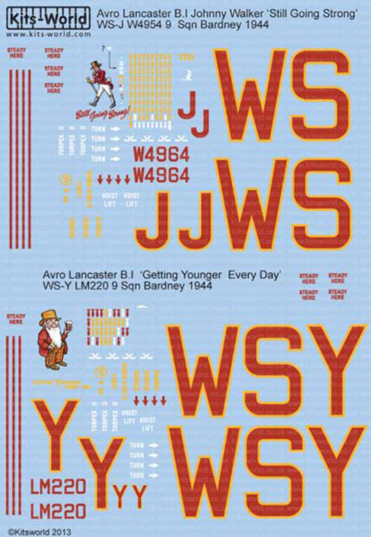 Kits World 172094 Aircraft Decals 1:72 Avro Lancaster B.I/III Johnny Walker 'Sti