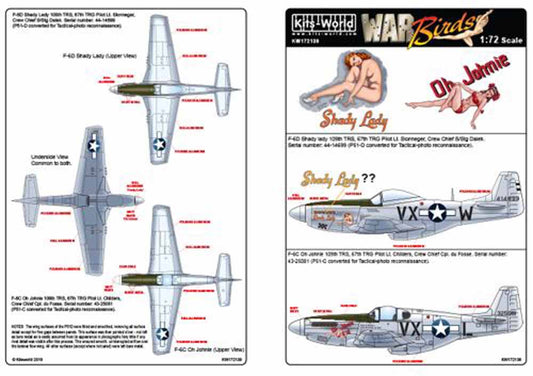 Kits World 172139 Aircraft Decals 1:72 North-American P-51D Mustang - F-6D Shady