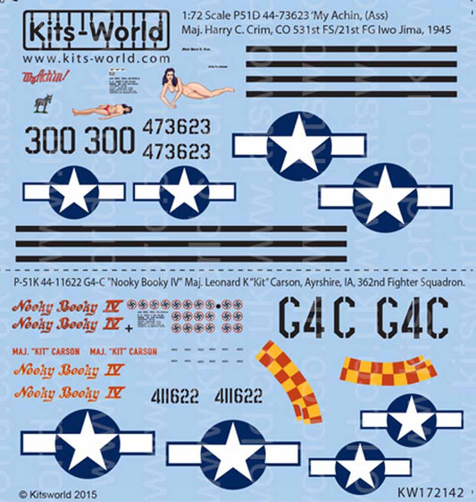 Kits World 172142 Aircraft Decals 1:72 North-American P-51D Mustang 44-73623 'My