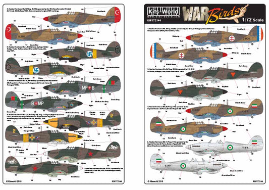 Kits World 172144 Aircraft Decals 1:72 Hawker Hurricane. Hawker Hurricane Mk. I/