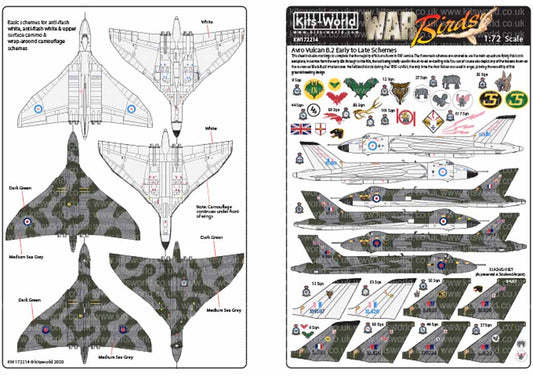 Kits World 172214 Aircraft Decals 1:72 Avro Vulcan B.2 This sheet includes marki