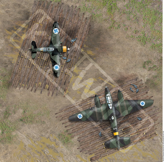 Kits World Wood Plank Aircraft Revetments WWII Model Display Diorama Vinyl Base