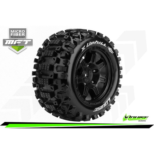 Louise RC MFT X-Uphill X-MAXX Mounted Sport Tyres, Black Wheel Pair L-T3297B