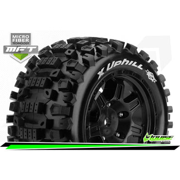 Louise RC MFT X-Uphill X-MAXX Mounted Sport Tyres, Black Wheel Pair L-T3297B