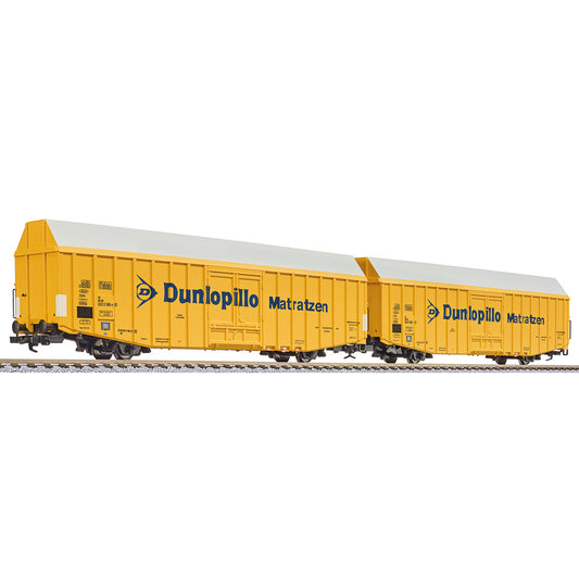 Liliput 230160 2-unit set big volume wagon Hbbks DB "Dunlopillo" Ep.IV HO Gauge