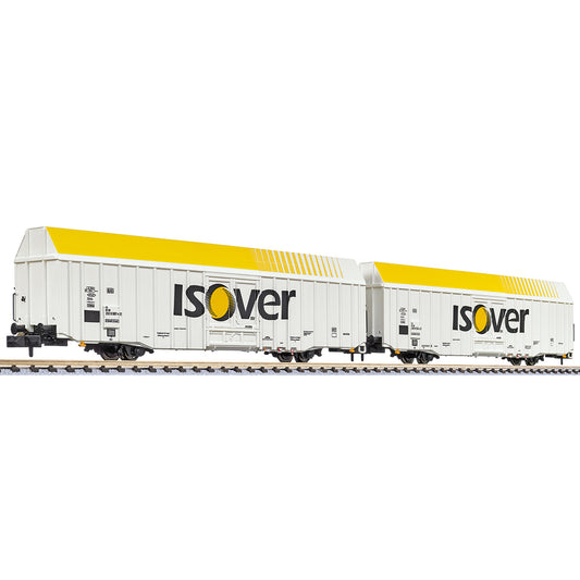 Liliput 260157 2-unit set, big volume wagon, Hbbks, DB, "isover", Ep.V, lon N Gauge