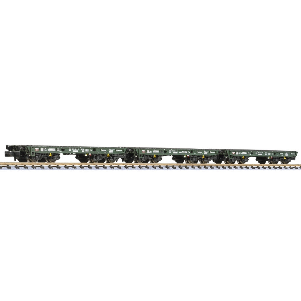 Liliput L260177 3-Unit 4-Axle Heavy Duty Wagon, Rlmmp, Bundeswehr Era IV N Gauge
