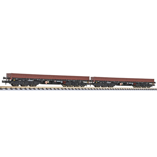 Liliput L260190 2-Unit 6-Axle Heavy Duty Wagon DR SAS 4850, Orig. Era IV N Gauge