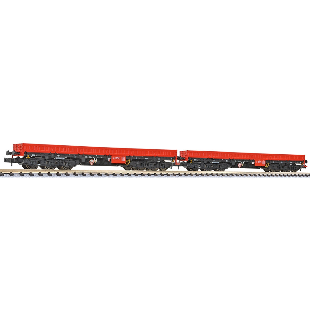 Liliput L260202 2-Unit 6-Axle Heavy Duty Wagon, DB AG, Samms-u 454 Era V N Gauge