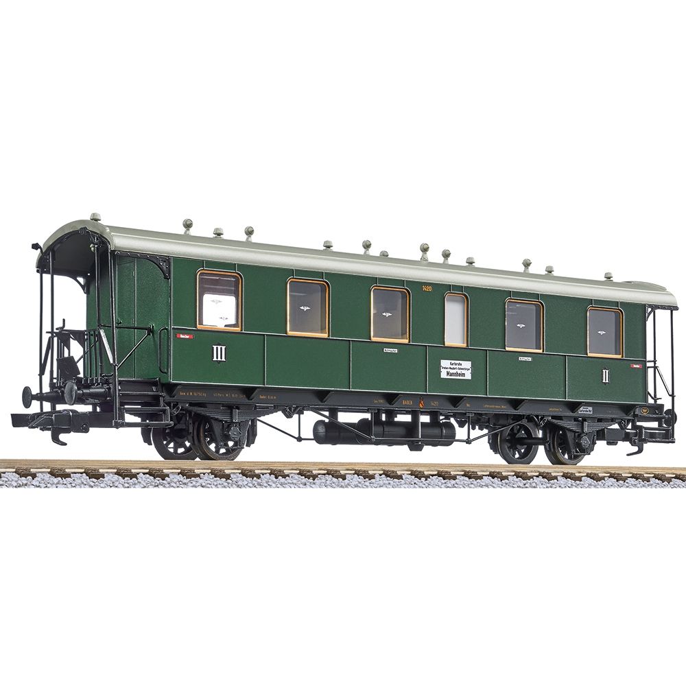 Liliput L334101 Passenger coach, 2nd/3rd Class, BCi 1420, Bad 11, era I HO Gauge