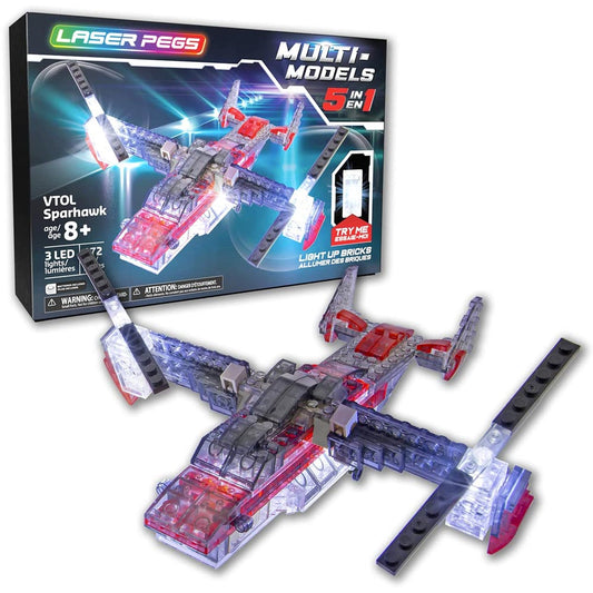 Laser Pegs Multi Models 5-in-1 VTOL Sparhawk, Chinook, Helicopter etc LAU07000