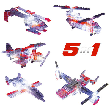 Laser Pegs Multi Models 5-in-1 VTOL Sparhawk, Chinook, Helicopter etc LAU07000