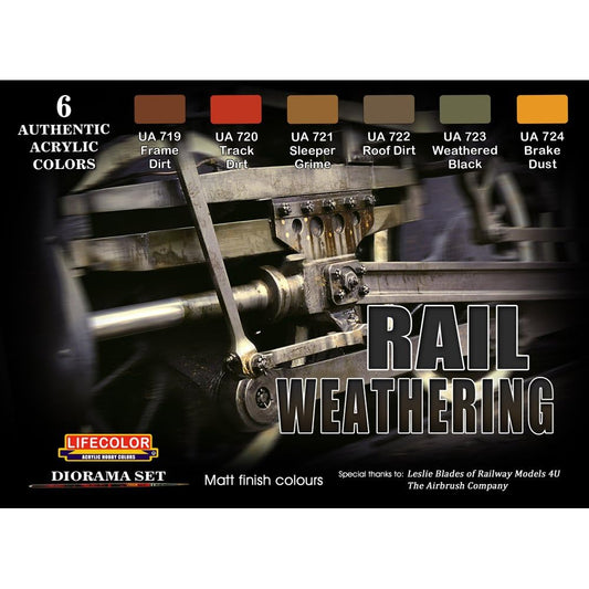 LifeColor Rail Weathering Acrylic Paint Set (6x22ml) CS21