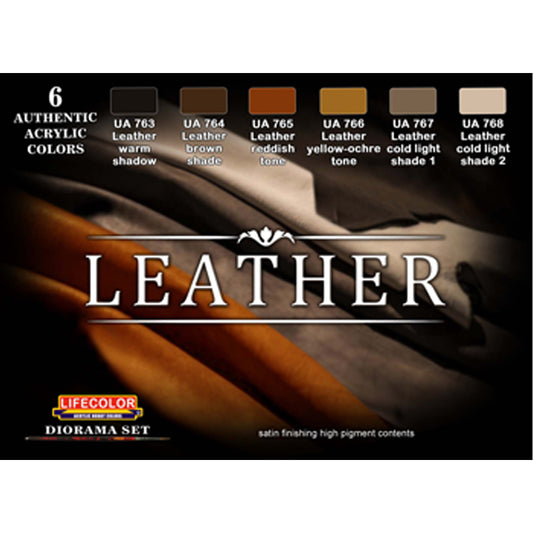 LifeColor Leather Diorama Acrylic Paint Set (6x22ml) CS30