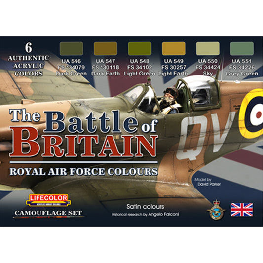 LifeColor The Battle of Britain RAF Colours Acrylic Paint Set (6x22ml) CS35