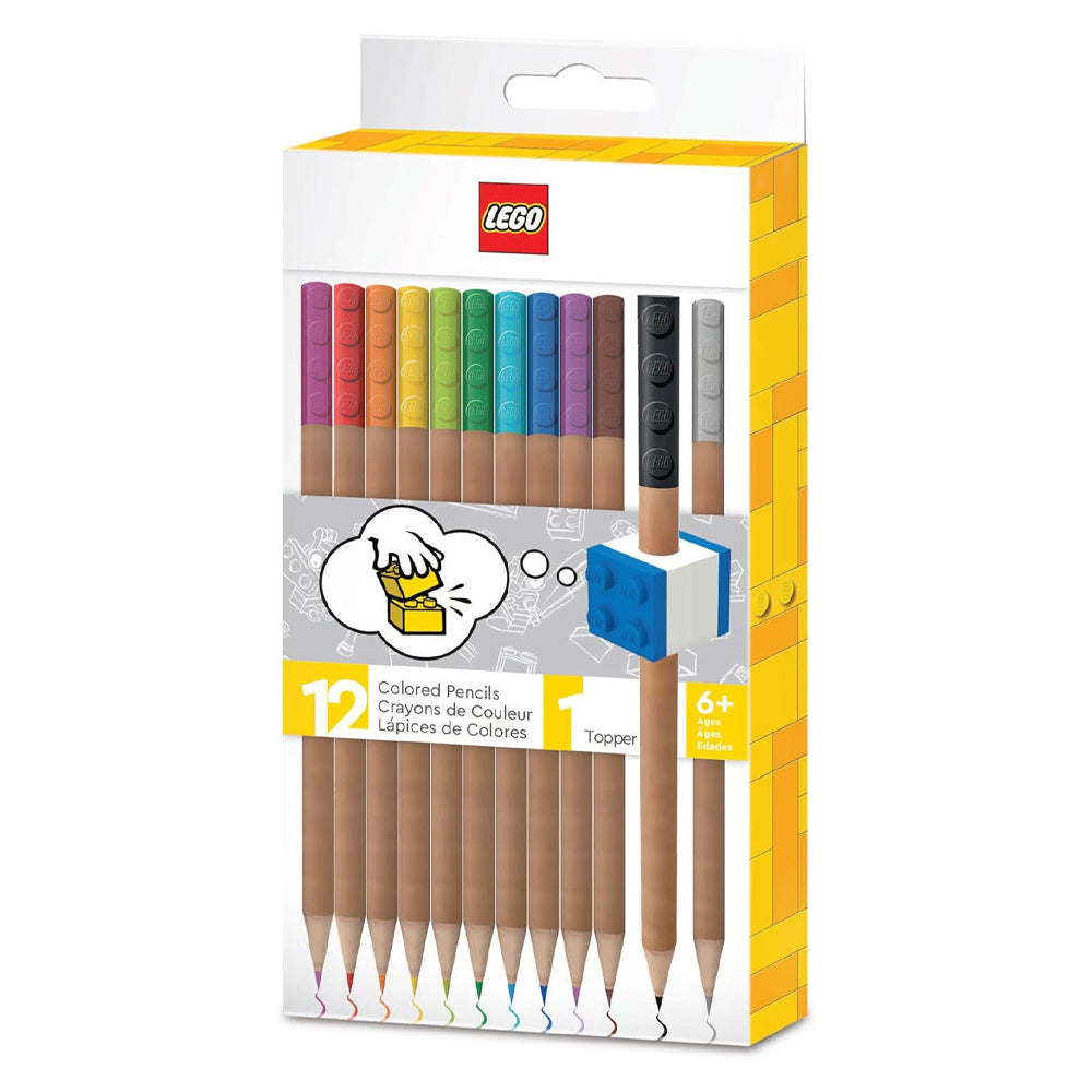 LEGO Colored Pencils with Topper Stationery Set