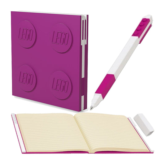LEGO Locking Notebook with Gel Pen - Violet