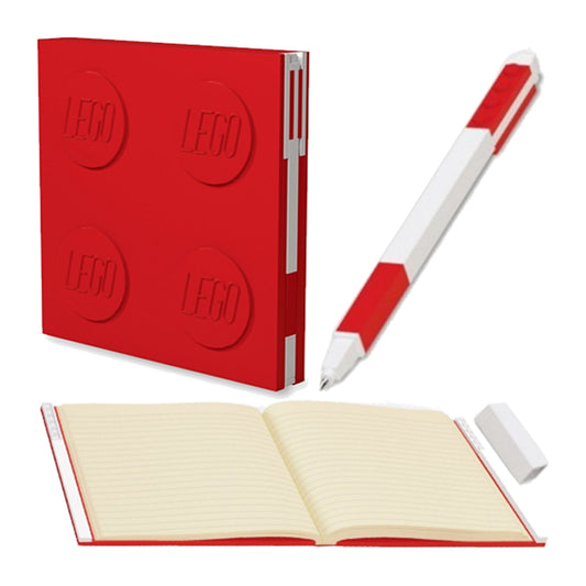 LEGO Locking Notebook with Gel Pen - Red