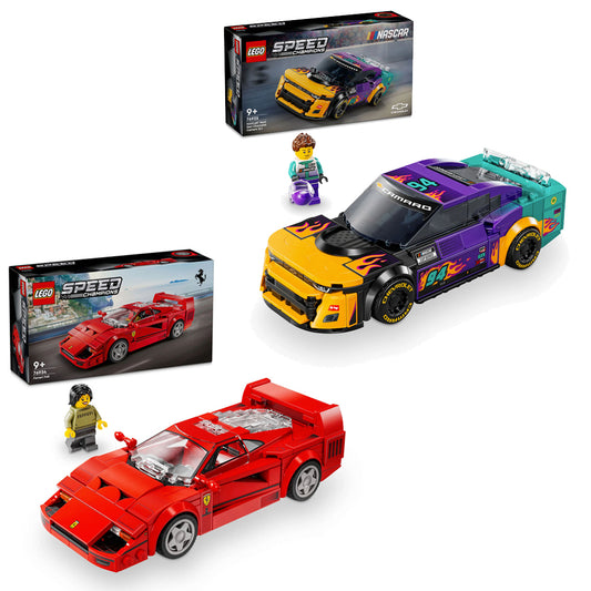 LEGO Speed Champions 76934 Ferrari F40 Supercar & 76935 NASCAR Camaro ZL1 Bundle